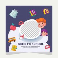 Social media post template design about education vector