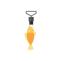 Fishing scale icon in flat color style. Water sport activity fish weight vector