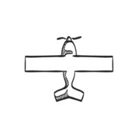 Hand drawn sketch icon vintage airplane vector