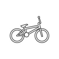 BMX bicycle icon in thin outline style vector