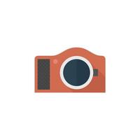 Camera icon in flat color style. Photography picture electronic imaging capture mirror less digital vector