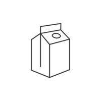 Milk packaging icon in thin outline style vector