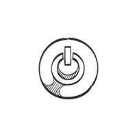 Hand drawn sketch icon power button vector