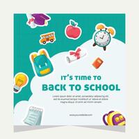Social media post template design about education vector