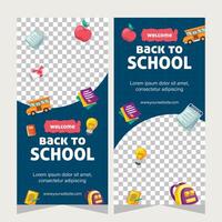 Education school stories social media template design vector