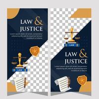 Vertical law firm banner design. Premium banner template vector