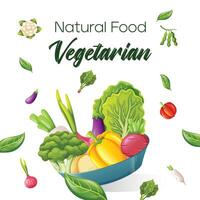 Post template for vegetarian or organic product vector