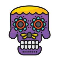 cráneo icono con concepto día de muerte. vector diseño