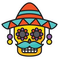 cráneo icono con concepto día de muerte. vector diseño