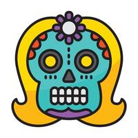 cráneo icono con concepto día de muerte. vector diseño