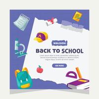 Social media post template design about education vector