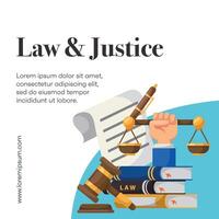 Law firm social media post design or law and justice template design vector