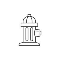 Hydrant icon in thin outline style vector