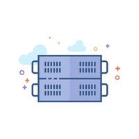 Server rack icon flat color style vector illustration