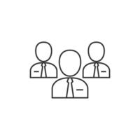 Teamwork icon in thin outline style vector