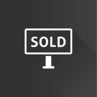 Sold out sign flat color icon long shadow vector illustration