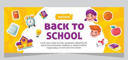 Back to school banner template. Vector design