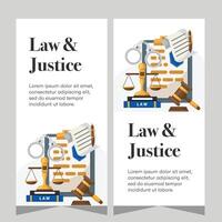 Flat design law firm vertical banner template. Premium banner template vector