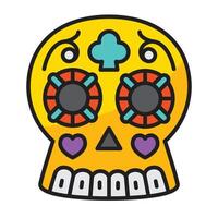 cráneo icono con concepto día de muerte. vector diseño