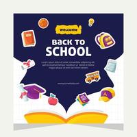 Back to school social media post. Template design vector