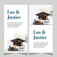 Vertical law firm banner design. Premium banner template vector