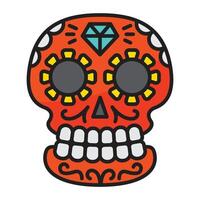 cráneo icono con concepto día de muerte. vector diseño