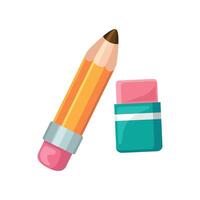 Pencil and eraser illustration icon. Vector design