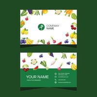 Concept business card design template for vegetable and fruit business vector