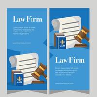 Flat design law firm vertical banner template. Premium banner template vector