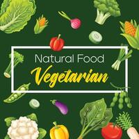 Post template for vegetarian or organic product vector