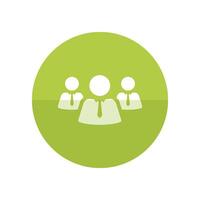 Teamwork icon in flat color circle style. Business communication collaboration team office vector