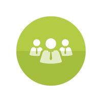 Teamwork icon in flat color circle style. Business communication collaboration team office vector