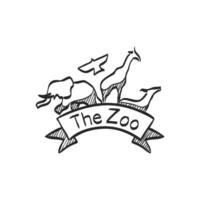 Hand drawn sketch icon zoo gate vector