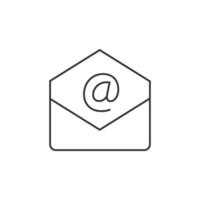 Email icon in thin outline style vector