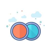 Camera filter icon flat color style vector illustration