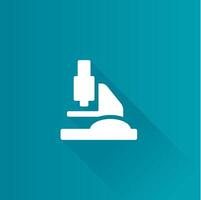 Microscope flat color icon long shadow vector illustration