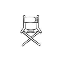 Hand drawn sketch icon movie director chair vector