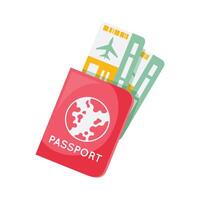 Passport and plane ticket icon. Vector design