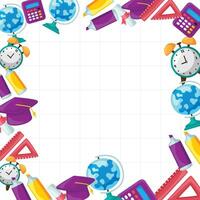 Frame education school background design vector