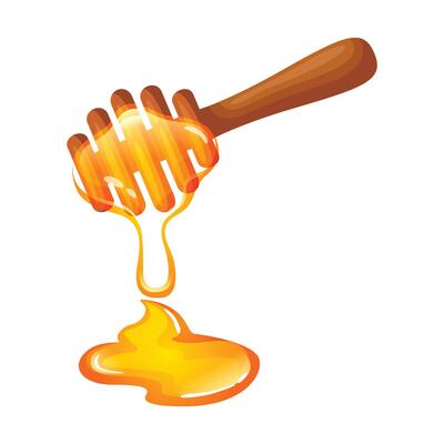 Illustration of honey dipper. Vector illustration