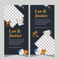 Law and justice template banner vertical. Premium banner template vector