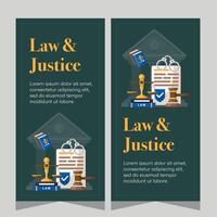 Flat design law firm vertical banner template. Premium banner template vector