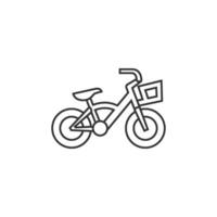 Kids bicycle icon in thin outline style vector