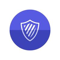 Shield icon in flat color circle style. Protection computer virus antivirus striped yellow vector