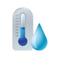 Thermometer icon in color. nature temperature low cold vector