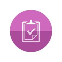 Checkmark icon in flat color circle style. Events organizer reminder schedule tasks vector