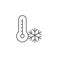 Thermometer icon in thin outline style vector