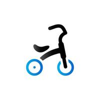 Kids tricycle icon in duo tone color. Playing game toy vector