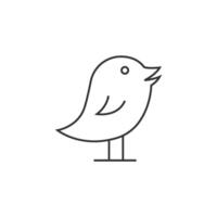 Bird icon in thin outline style vector