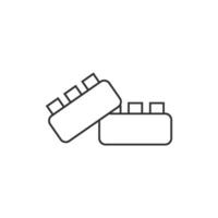 Building blocks icon in thin outline style vector